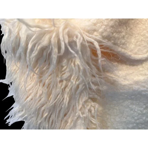 NWT Ghospell Womens Faux Fur Collar Long Boucle Coat Balloon Sleeve Sz. S - Picture 6 of 8